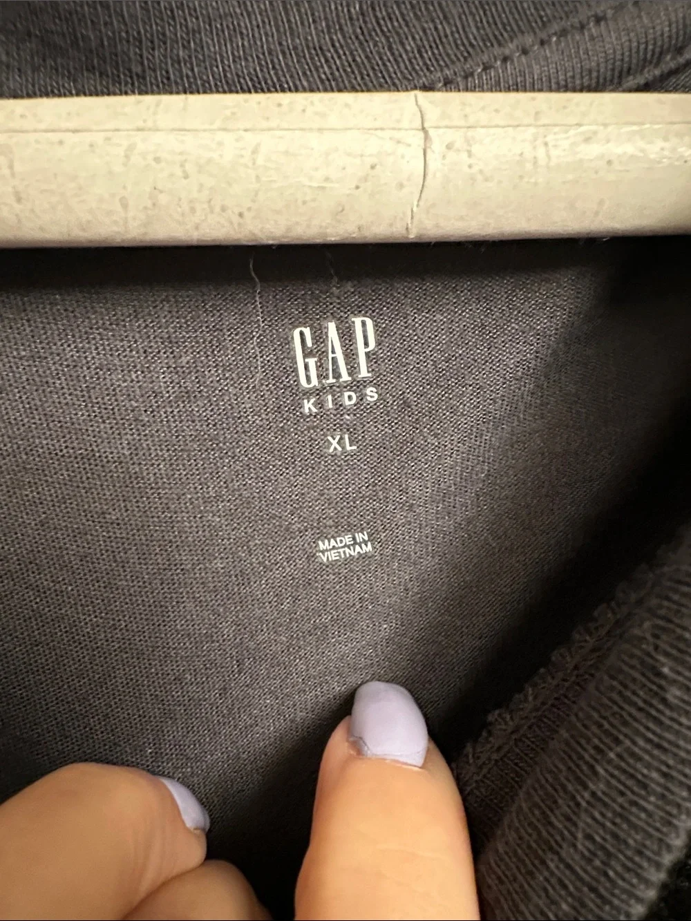 GAP Charcoal Long-Sleeve Tee with Black Bow